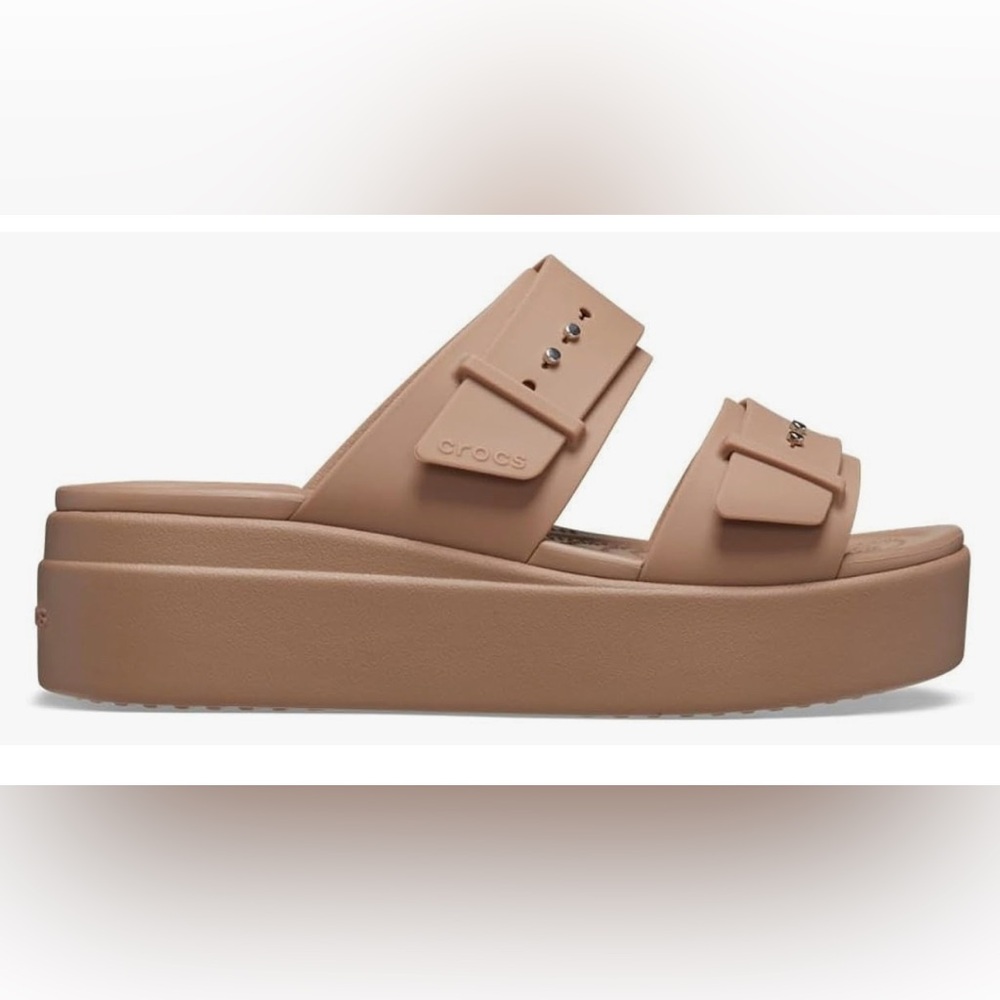 Crocs Women's Brooklyn Buckle Low Wedge, Platform Sandals